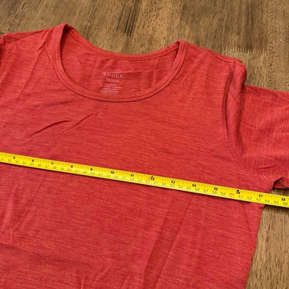 Woolx Women's DuraLite Merino Wool Long Sleeve Shirt Size M Orange - Picture 3 of 6